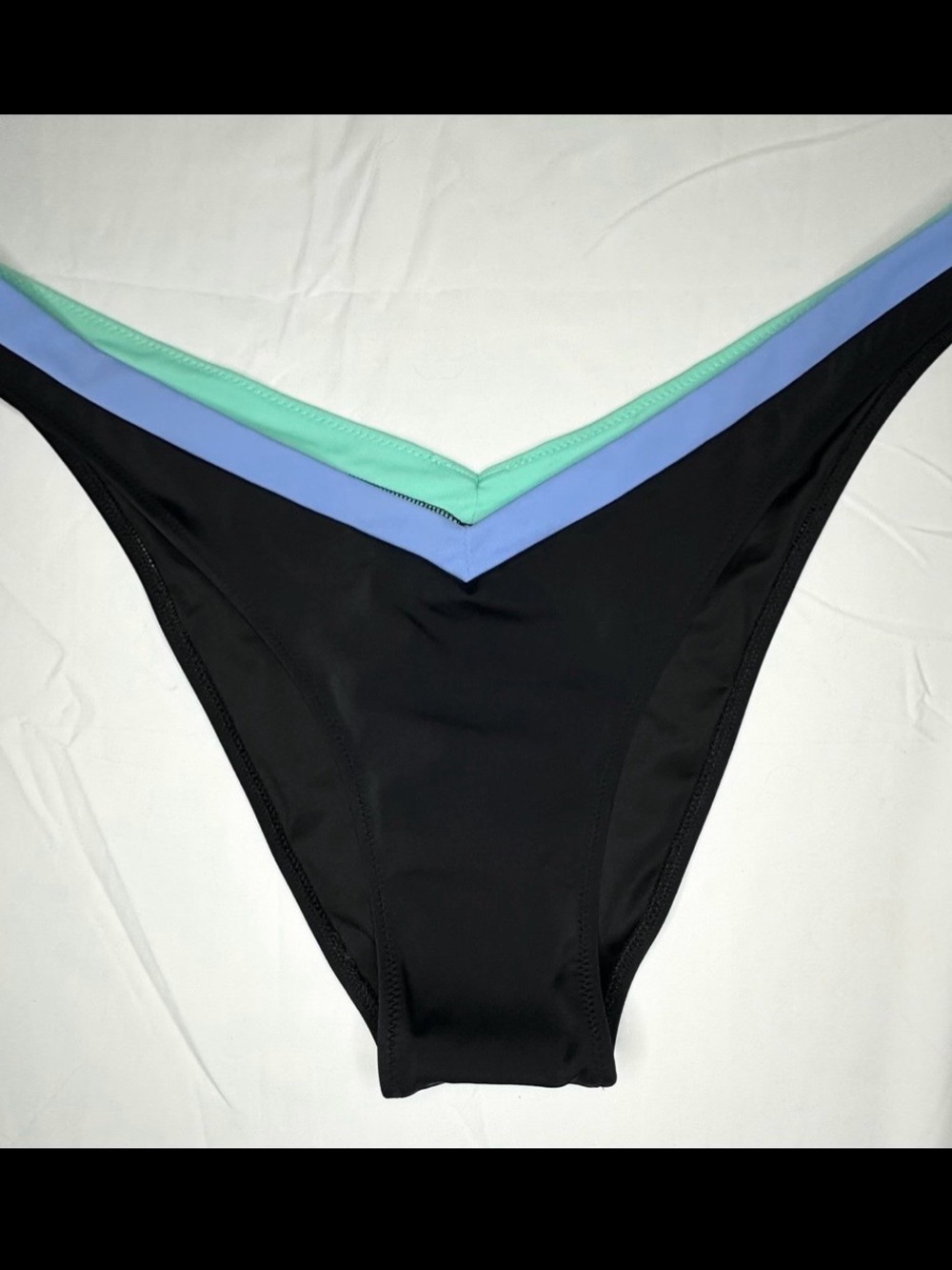 Pink by Victoria's Secret Black Bikini
Bottom with Blue and Mint Trim